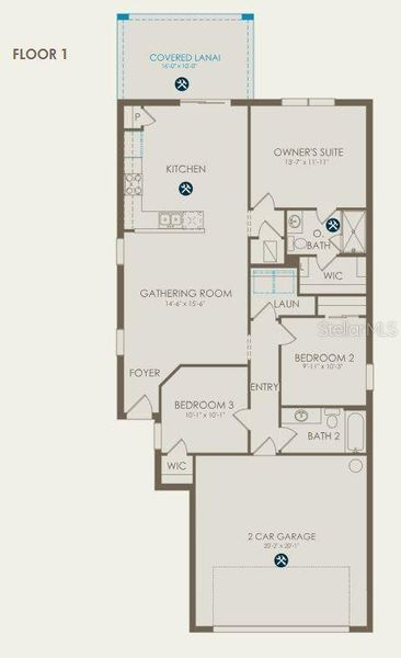 Floor plan with options selected