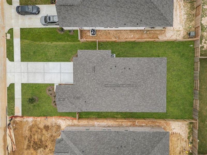 This aerial view of your home shows the amazing view of your lot.