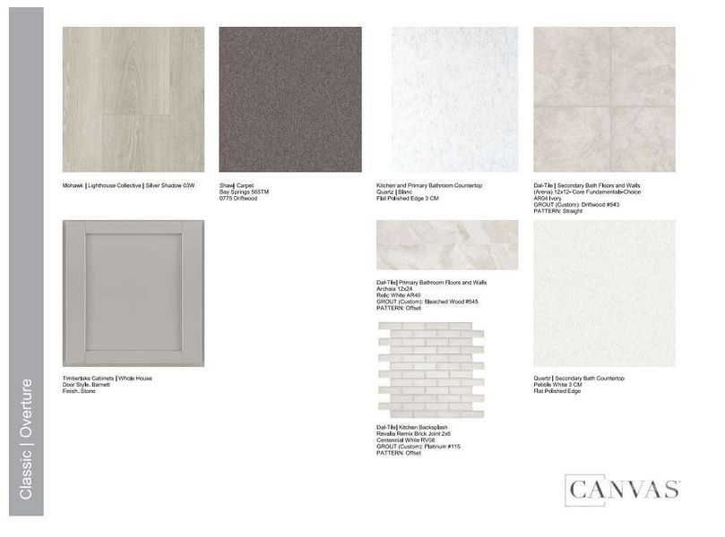 Design selections. Home is under construction, selections subject to change.