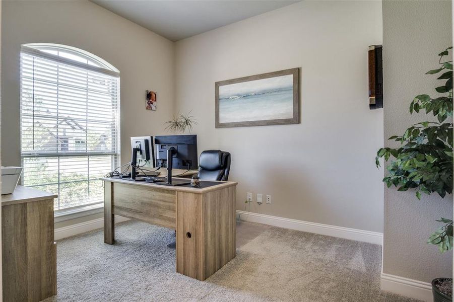 Home Office with Glass French Doors