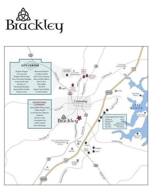 Brackley community is conveniently located to stores, retail and Lake Lanier