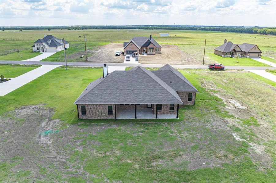 Aerial view featuring a rural view