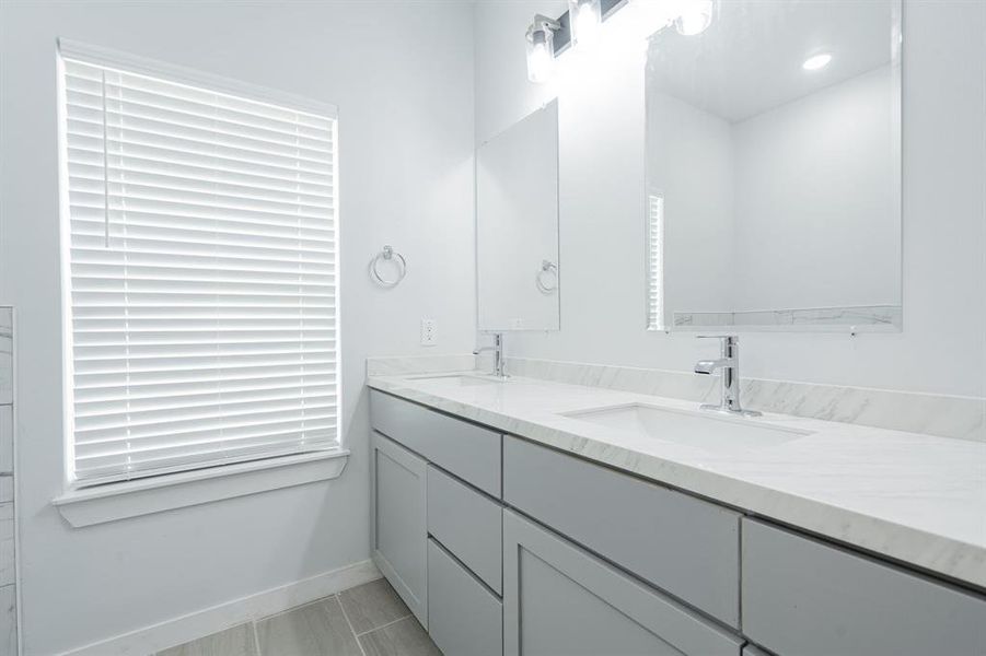 Bathroom featuring vanity