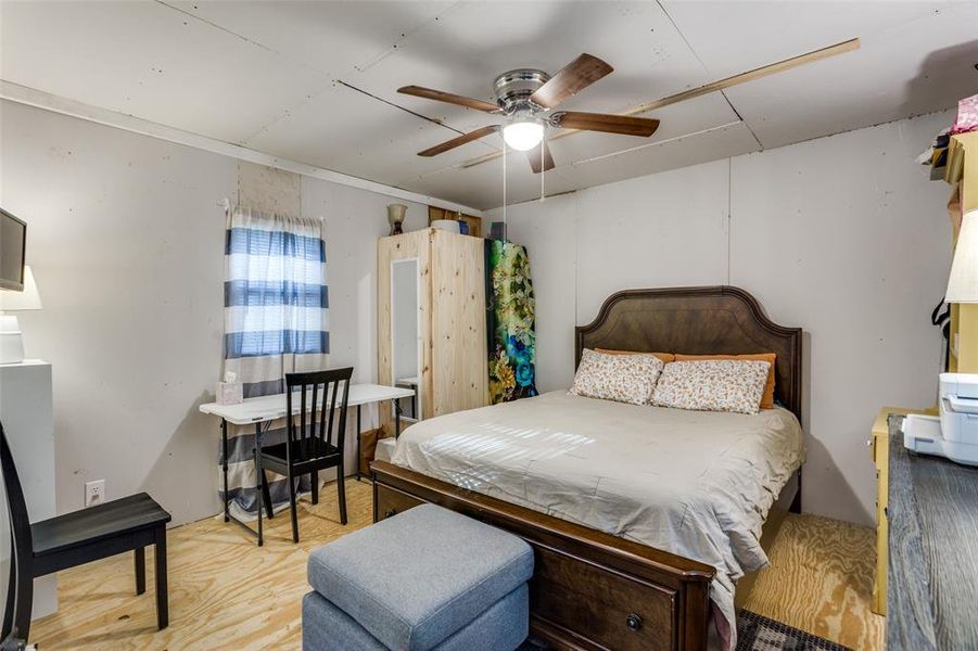 Bedroom with ceiling fan