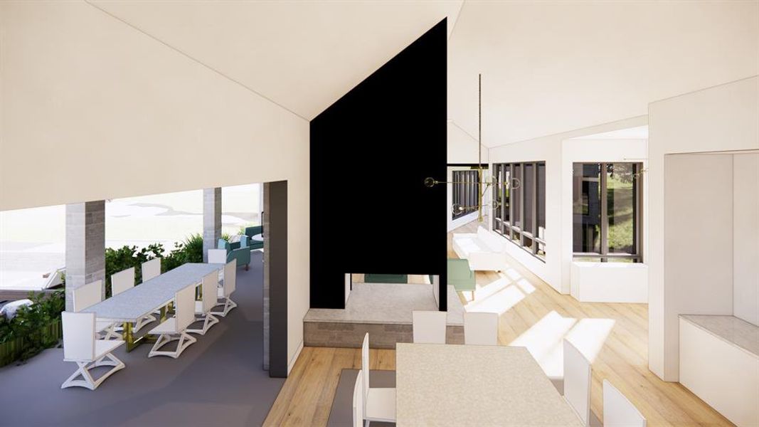 Great Room Rendering- opening to outdoor space