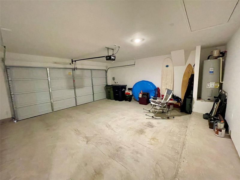 2 car garage with garage door opener.