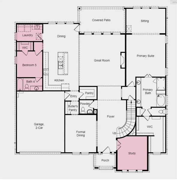 Structural options include: Bedroom 5 and bath 4 in lieu of tandem garage, 8' interior doors, interior fireplace, free standing tub in primary bathroom, study in lieu of flex, upgraded R15 and R49 insulation, gourmet kitchen, and upgraded electrical package.