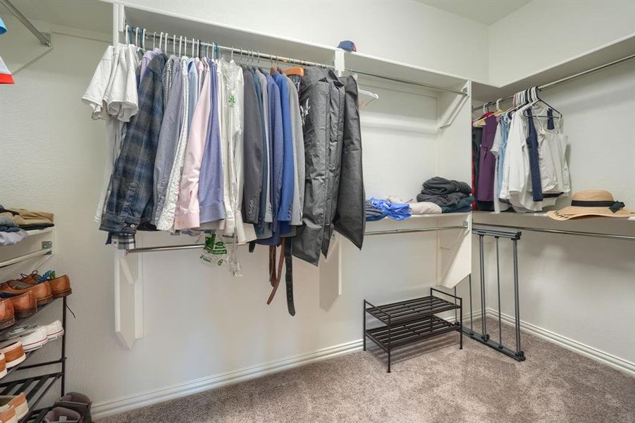 Spacious closet featuring carpet floors