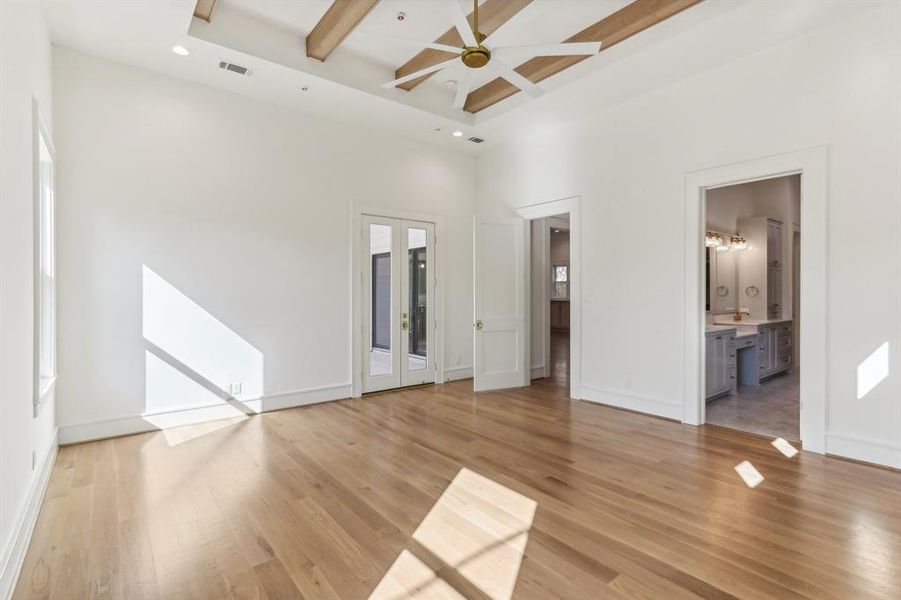 The Primary bedroom is downstairs and accessible to the outdoor porch.