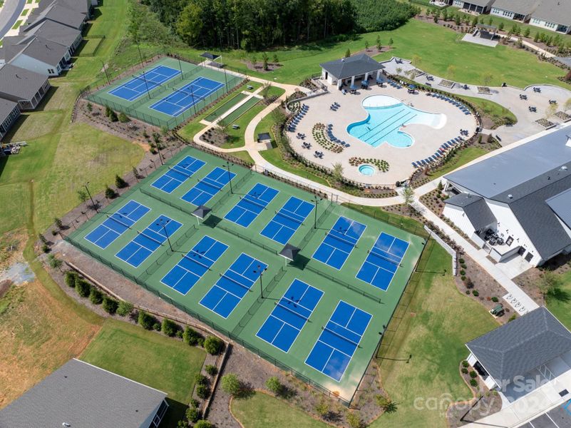 Tennis, pickleball, and bocce ball courts