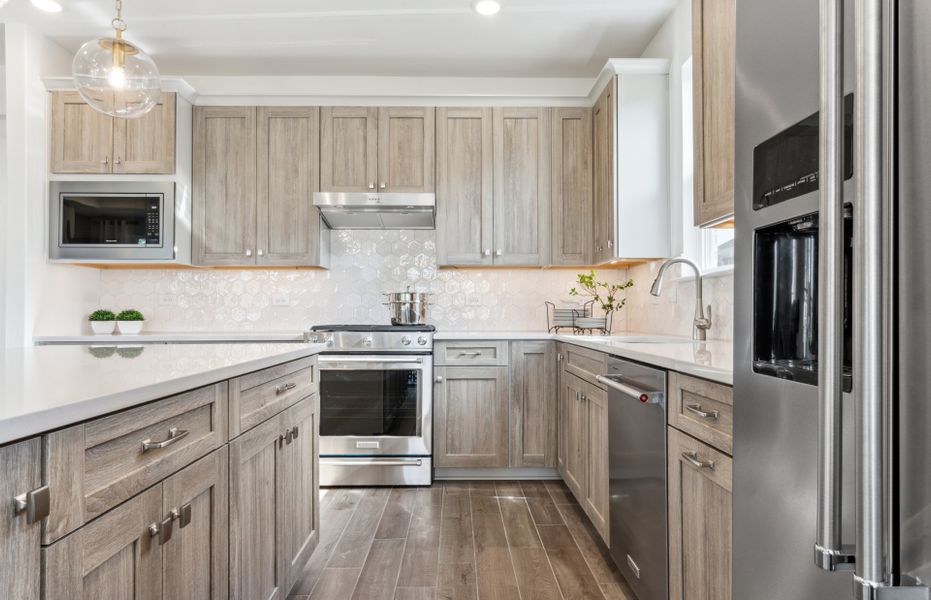 Abundant cabinet space in kitchen