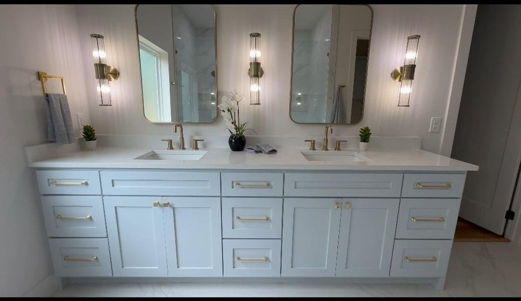 Bathroom with dual vanity