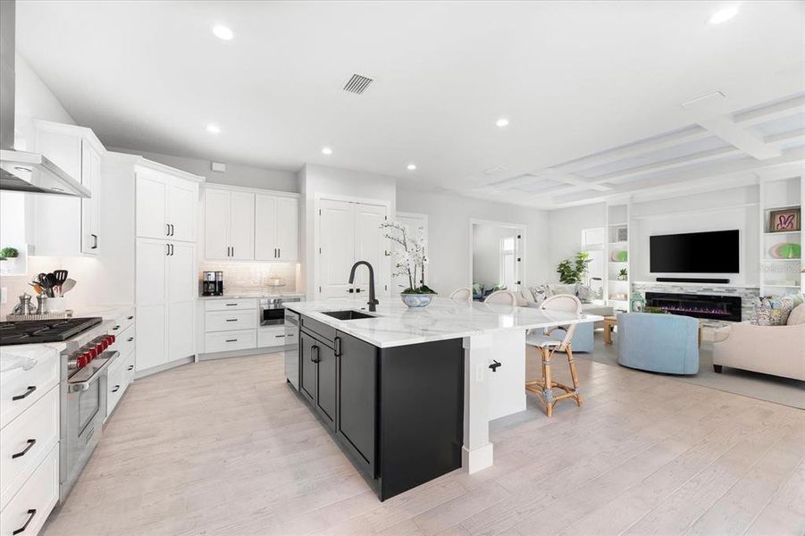 Plenty of kitchen workspace, cabinetry, and functionality meeting design. Nothing is sacrificed in this kitchen.