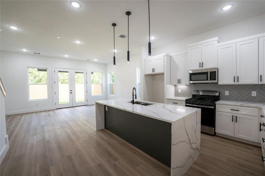 Beautiful kitchen with quartz countertops