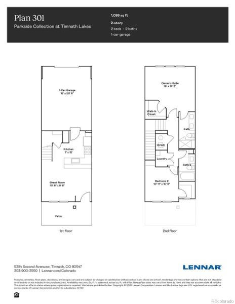 New construction Townhouse house 5499 Euclid Court, Timnath, CO 80547 Plan 301R- photo