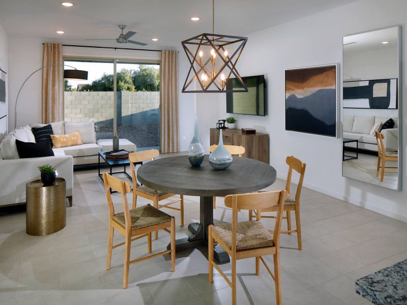 Floor-to-ceiling windows provide an indoor/outdoor feel.