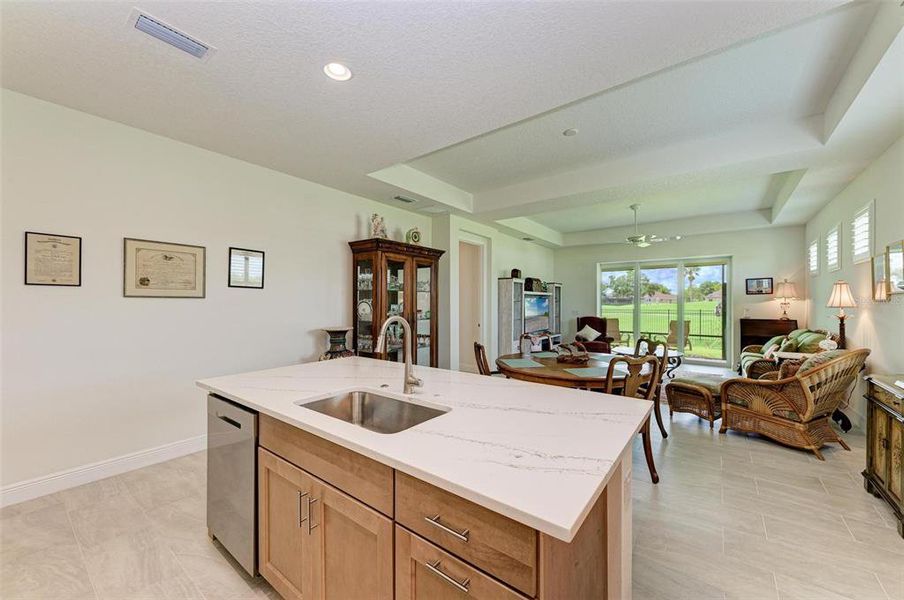 Kitchen Island, Dining Room, Great room