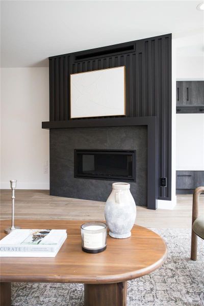 Gas fireplace with custom surround