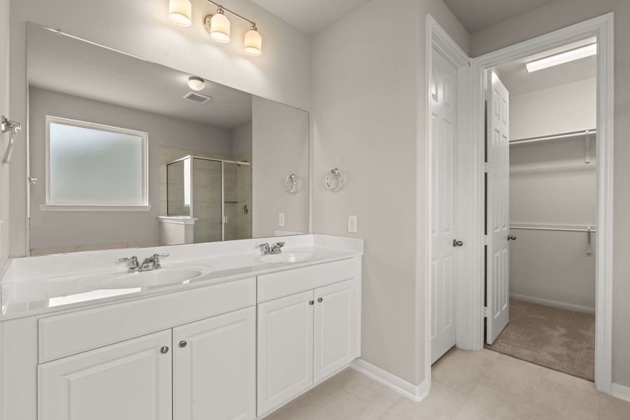 Primary bath. Note: Sample product photo - actual exterior and interior selections may vary by homesite