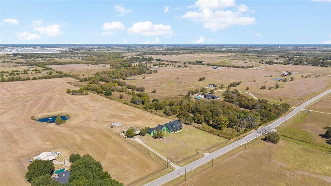 Aerial view featuring a rural view