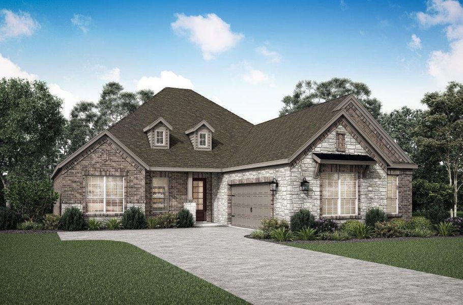 The single-story Iris includes 3 bedrooms, 2 baths and a flex room off the foyer providing the whole family with spaces for both work and play. Actual finsishes and selections may vary from listing photos.
