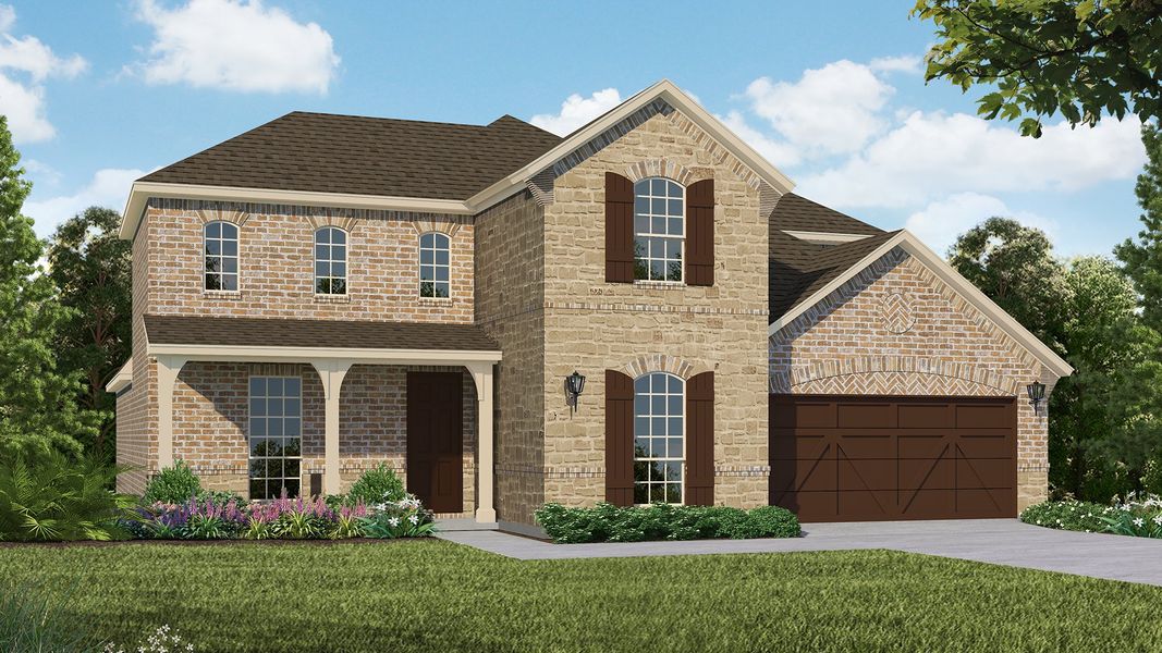 Plan 1689 Elevation C with Stone by American Legend Homes
