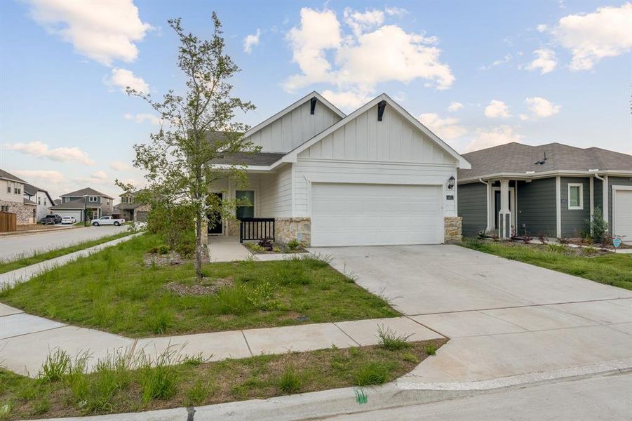 View of front of house with a garage