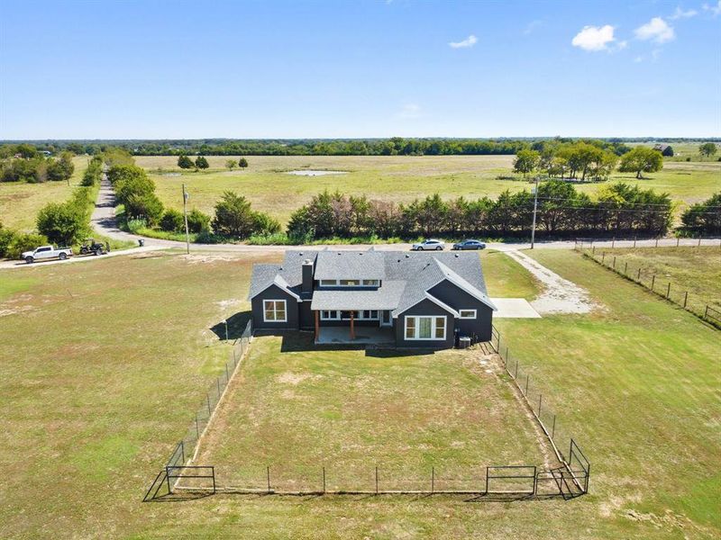 Aerial view with a rural view