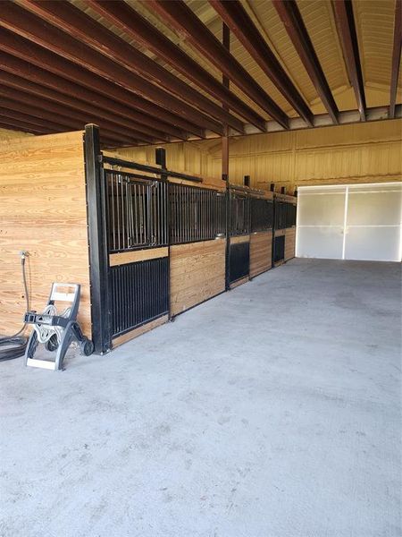 View of horse barn