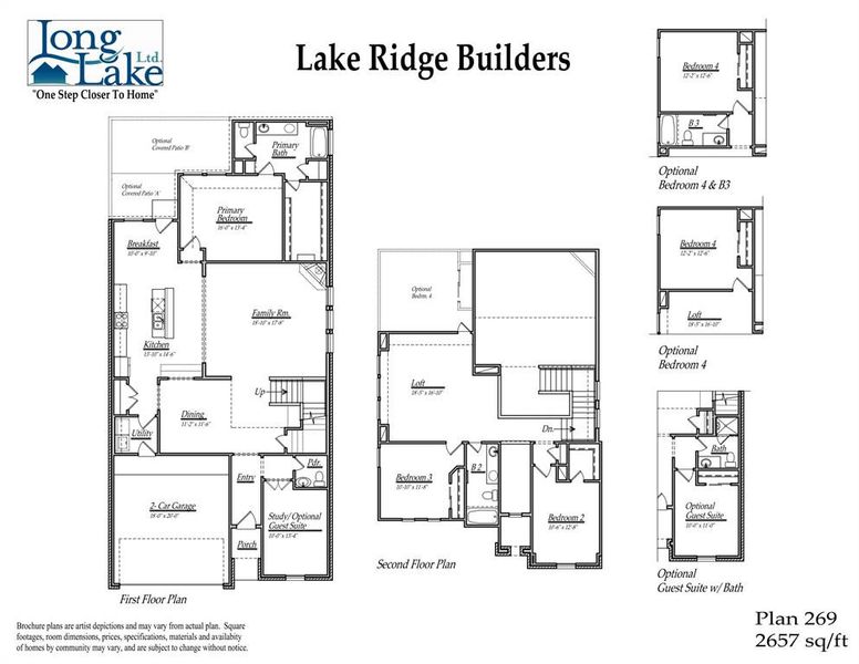 Plan 269 features 5 bedrooms, 4 full baths, and over 2,600 square feet of living space.