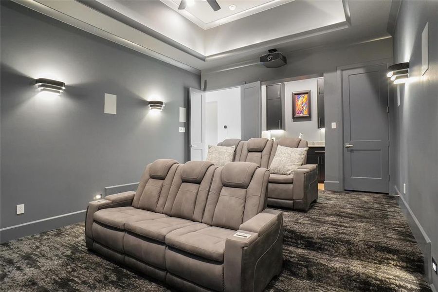 Theater Room is Sound Proof with Wet Bar, Fridge...