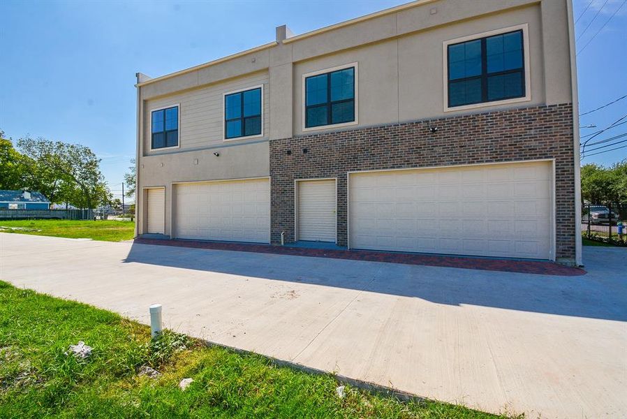 Two car garage with storage space!