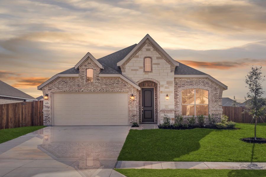 Elevation C with Stone | Concept 1912 at Summer Crest in Fort Worth, TX by Landsea Homes