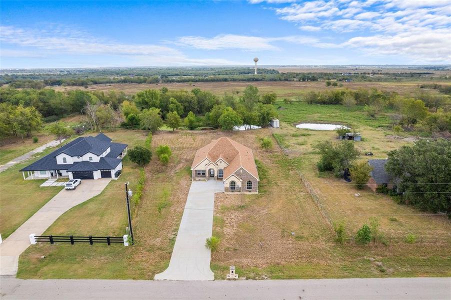 Aerial view with a rural view