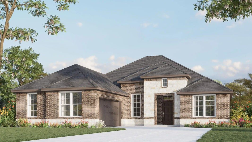 Elevation A with Stone | Concept 2050 at Massey Meadows in Midlothian, TX by Landsea Homes