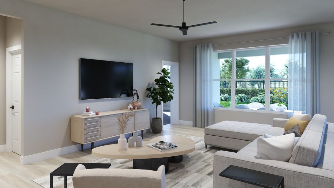 Great Room | Cypress | Courtyards at Waterstone | New homes in Palm Bay, FL | Landsea Homes