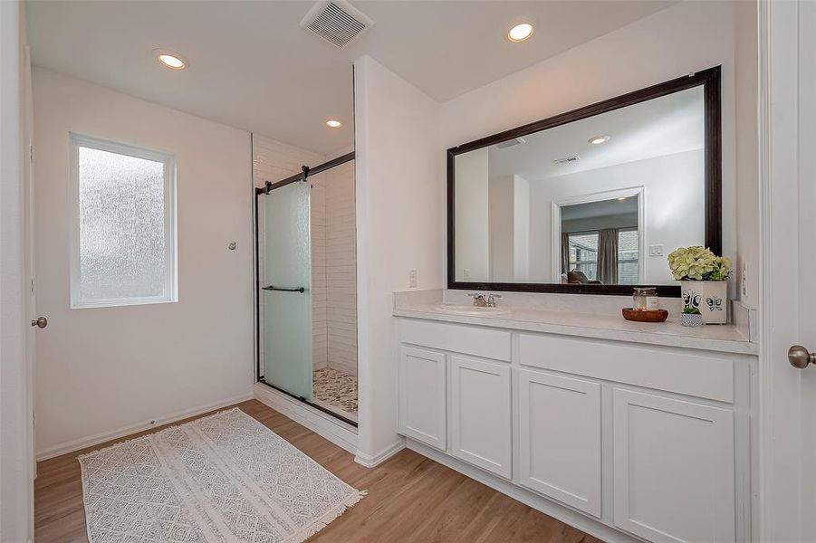 Primary Bathroom with a custom super shower