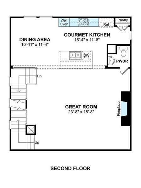 The Amalfi floor plan by K. Hovnanian Homes. 2nd Floor shown. *Prices, plans, dimensions, features, specifications, materials, and availability of homes or communities are subject to change without notice or obligation.