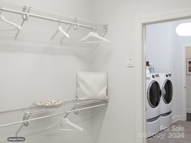 Laundry Room connected to owners closet