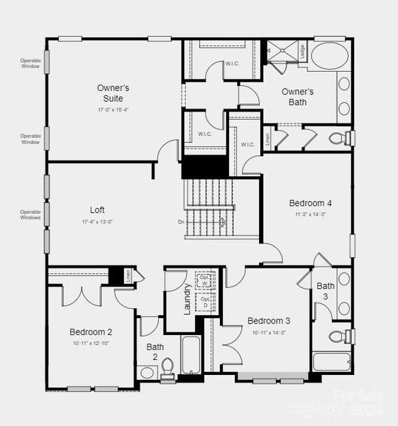 Floor Plan - Structural Options Added Include: Additional windows to the loft and owners suite.