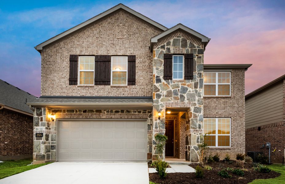 The Sweetwater, a two-story home with 2-car garage with shutters