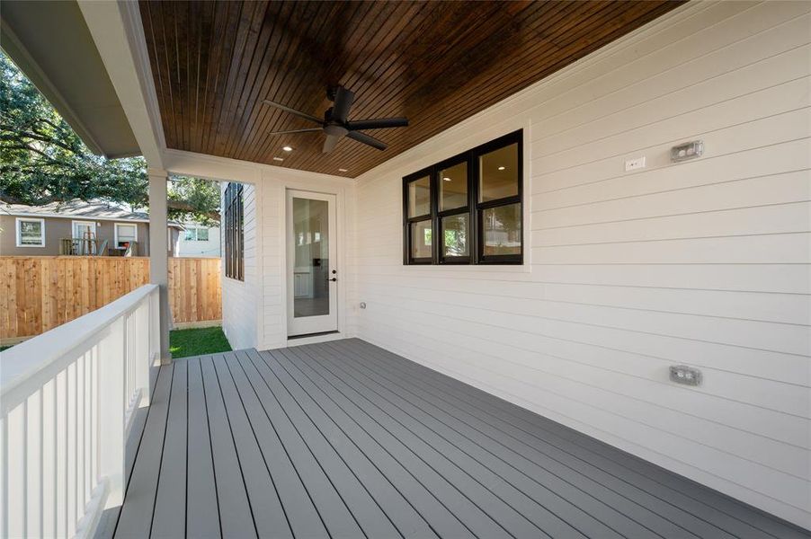 Large covered back porch