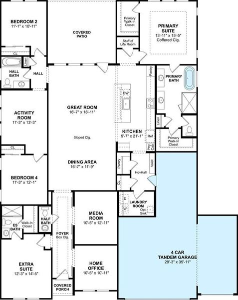 The Geneva floor plan by K. Hovnanian Homes. 1st Floor Shown. *Prices, plans, dimensions, features, specifications, materials, and availability of homes or communities are subject to change without notice or obligation.