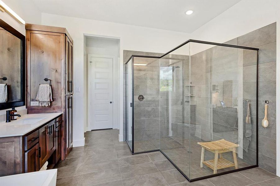 Primary Bathroom with separate XL shower!