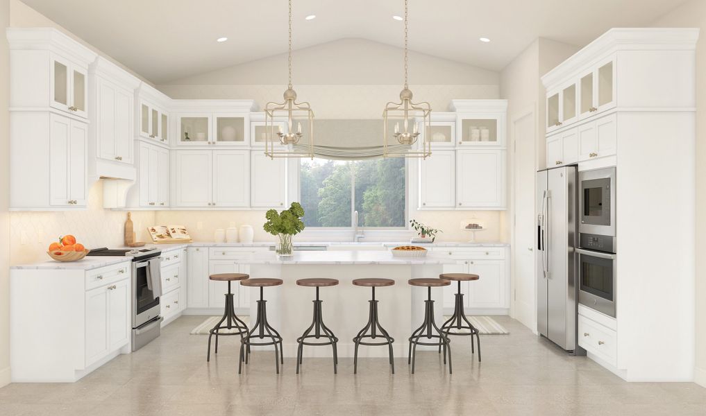 Beautiful pendant lighting in kitchen