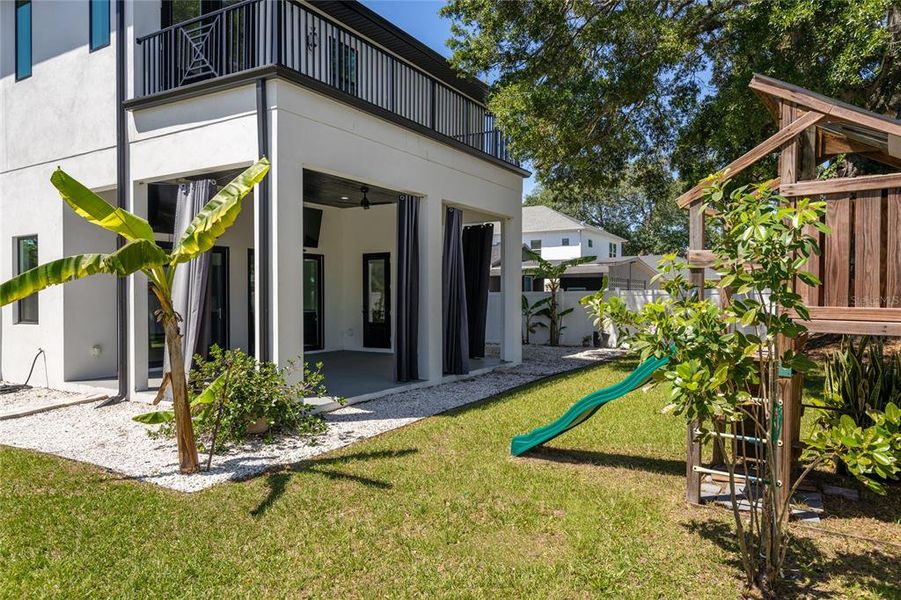 Back Yard View - Playhouse Included