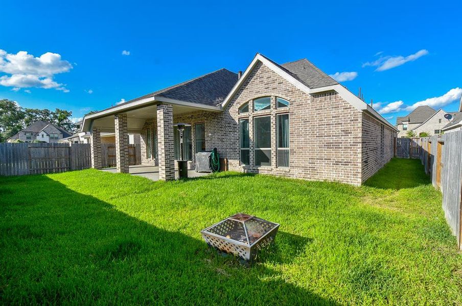 Backyard with Large Covered Patio