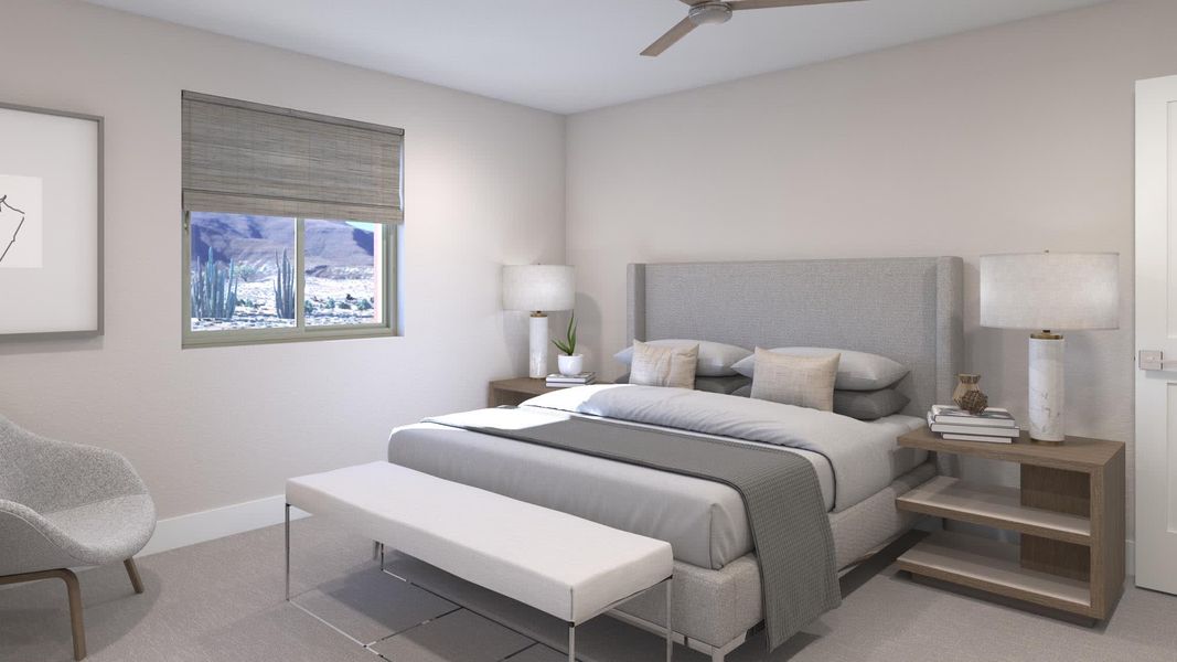 Primary Bedroom - Millennial - Solvida at Estrella in Goodyear, Arizona by Landsea Homes