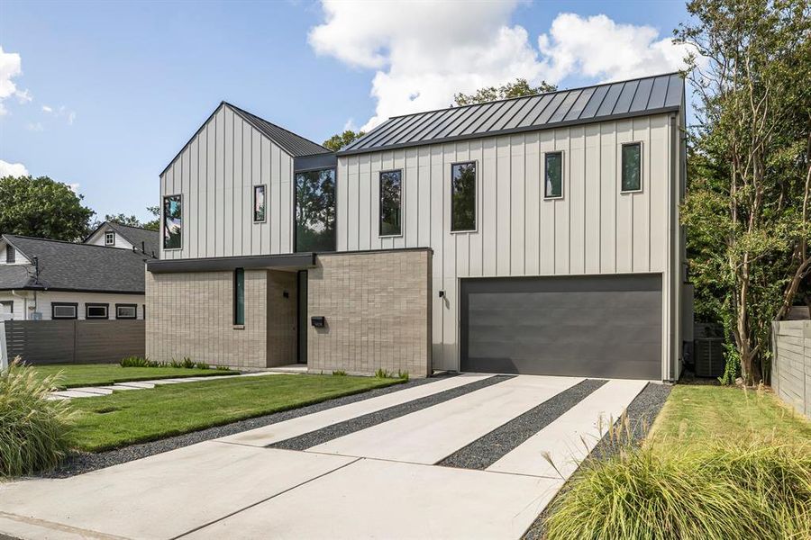 Driveway and huge 2-car garage