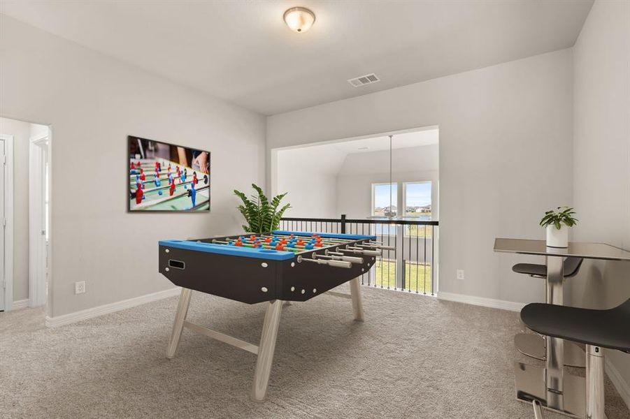 As you make your way upstairs this exceptional game room is a standout feature in this remarkable property, offering a space that combines luxury and fun for all ages.